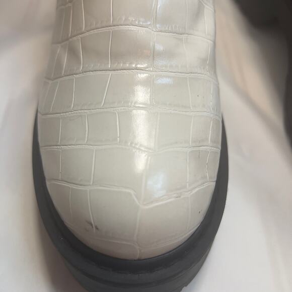 Steve Madden White Crocodile Reptile Chunky Boots Booties Women's Tyclone 8.5 - Picture 5 of 16